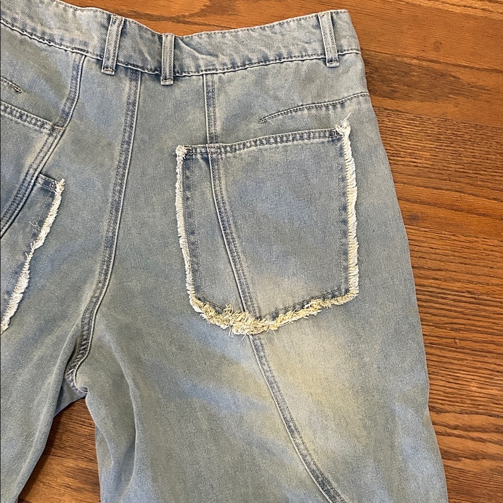 XTonz Jeans Men’s Size L Distressed Barrel Leg Denim Hipster Oversized NWT - Picture 11 of 12